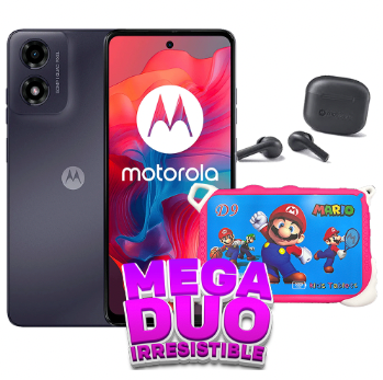 MOTOROLA G04S 4/128GB NEGRO + MOTO BUDS 065 + TABLET KIDS D9 6/256GB ROSA