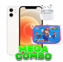 IPHONE 12 64GB BLANCO REACONDCIONADO+ AUDIFONO TIPO AIRPPODS PRO + TABLET KIDS D9 6/256GB ROSA