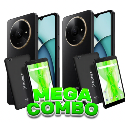 DUO XIAOMI REDMI A3X 4/128GB NEGRO+ DUO TABLET XMOBILE X8 PRO 3/64GB