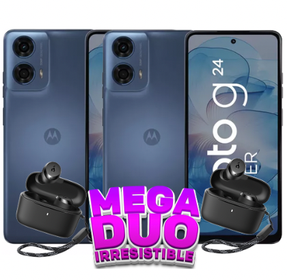 Duo Moto G24 power 8/256gb azul celeste + Anker A25i