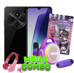 Xiaomi Redmi 14c 8/256gb negro + Mini Karaoke 20w lila+Reloj con tetris niña lila+Audifonos motorola JR200 Rosa